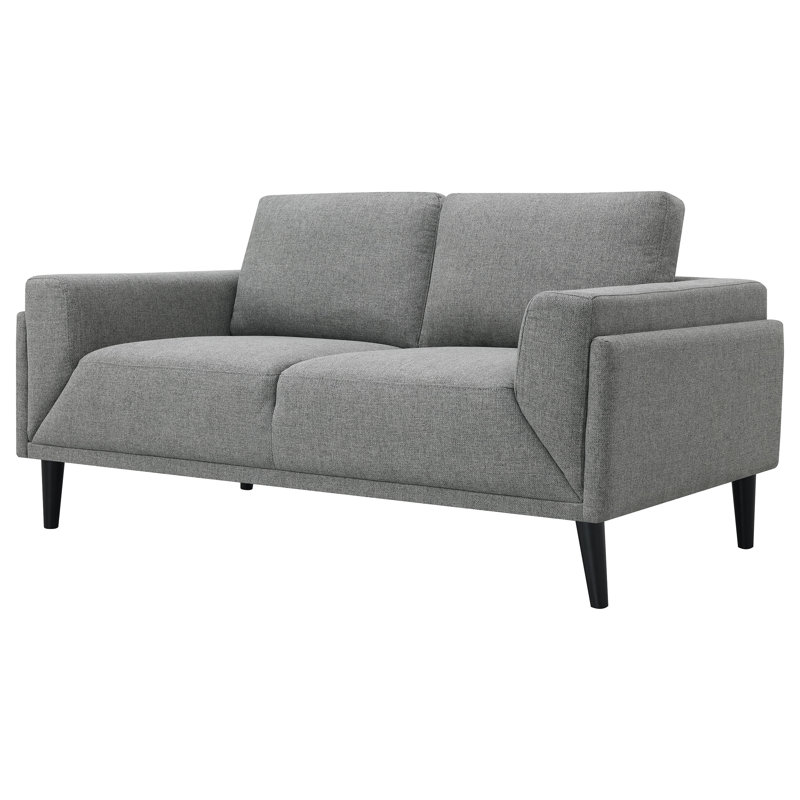 Birju 64'' Upholstered Loveseat, Gray Woven Fabric