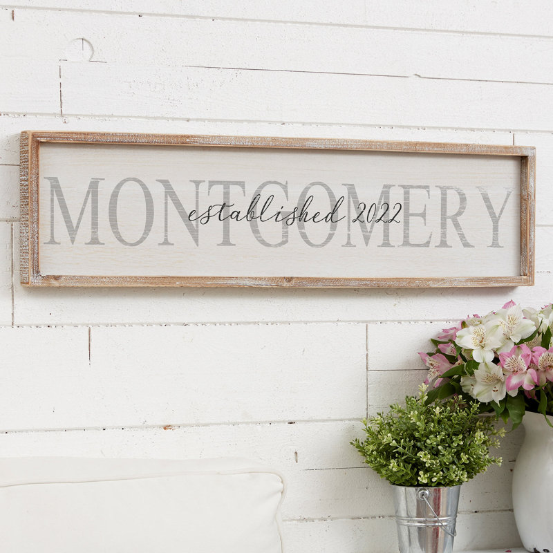 «Family Name Personalized - Floater Frame», reproduction d'art textuel sur bois, Oui
