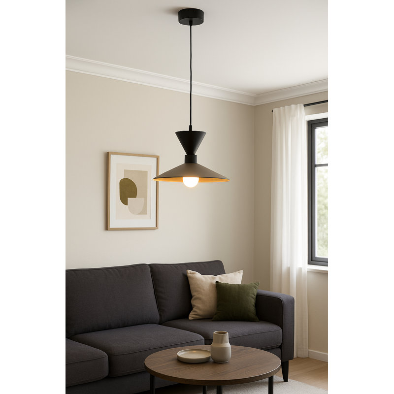 1 - Light Pendant, Black/Brown