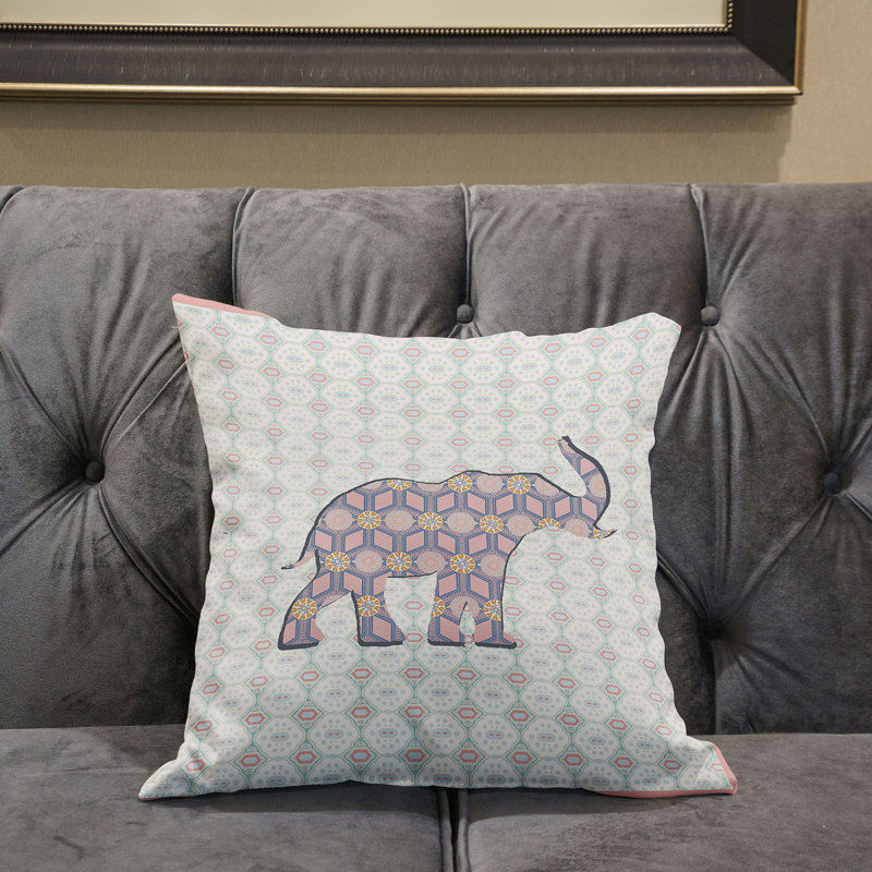  Housse et insert de coussin carré en polyester intérieur / extérieur, 20 po x 20 po, Rose / Vert / Brun