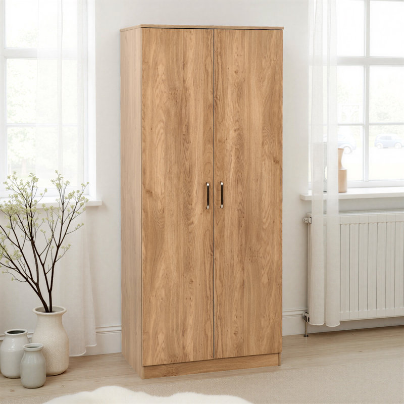 Sumrah 2 Door Manufactured Wood Wardrobe, Brown
