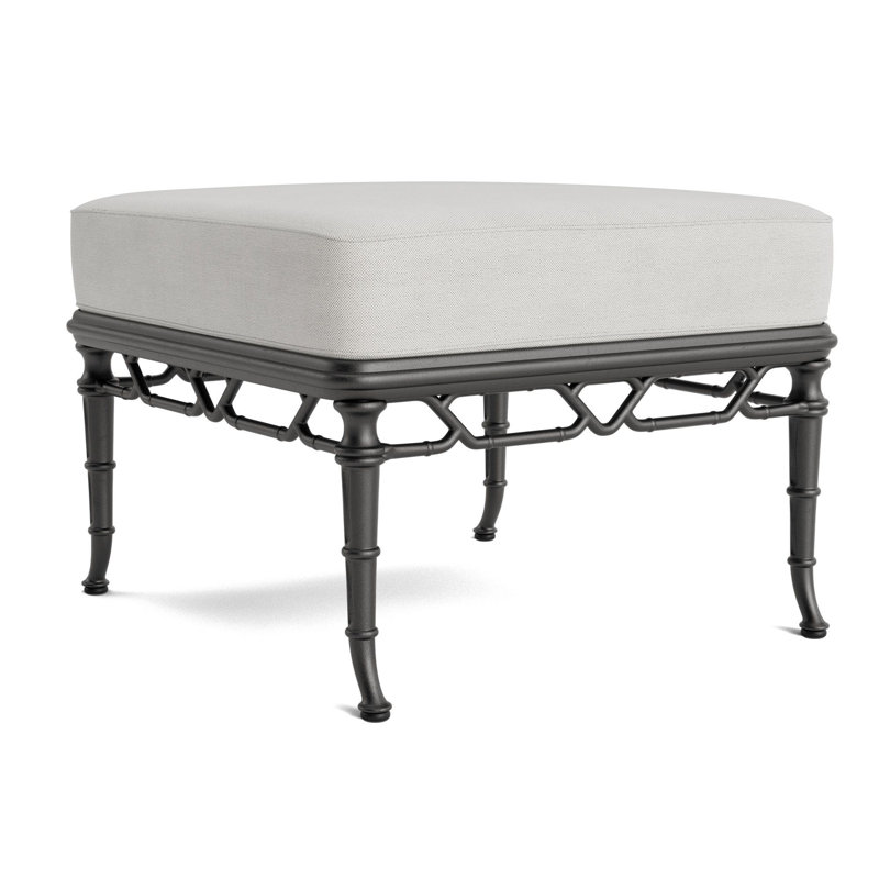 Calcutta Outdoor Ottoman, Textured Pewter, Fushion Dove