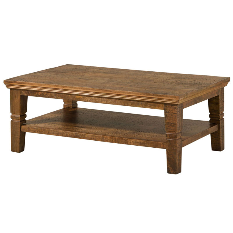 Rodez Solid Wood Four Leg Coffee Table with Storage