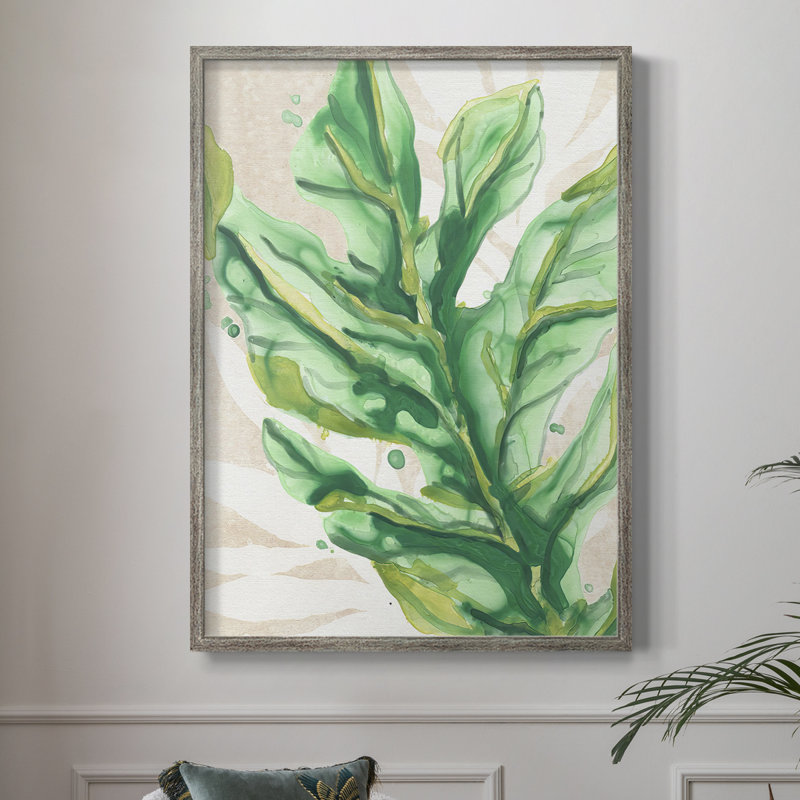«Parchment Palms IV», reproduction encadrée - bois massif, H 11 po x l 9 po