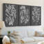 Graphic Foliage III  -Custom Wrapped Gallery Canvas - 3 Pieces-1780145556