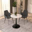 Table de salle à manger ronde Bristol 24 po avec plateau en pierre frittée et base en acier inoxydable-837977067-838330861