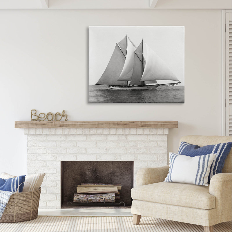 «Au-467», toile «Majestic Ship Ocean» sur toile par Graffi * Tee Studios, peinture, H 36 po x l 48 po x P 1,5 po