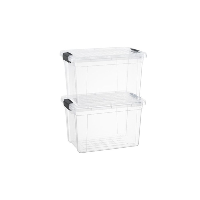 Superio 2,4 pte Mini bac de rangement transparent avec couvercle, boîte de rangement en plastique pour la maison, 2,4 pte