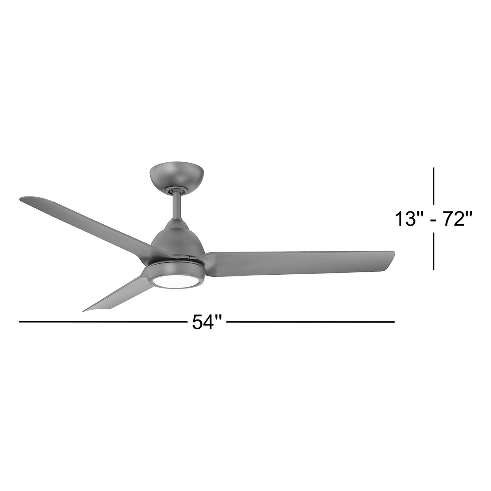 Mocha 54" Smart Ceiling Fan with Light Kit, Brushed Aluminum, With Light Kit