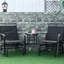 Fauteuil à bascule noir pour patio avec table basse - Fauteuils à bascule, centre de jardin 2 places en tissu léger et respirant, coloris