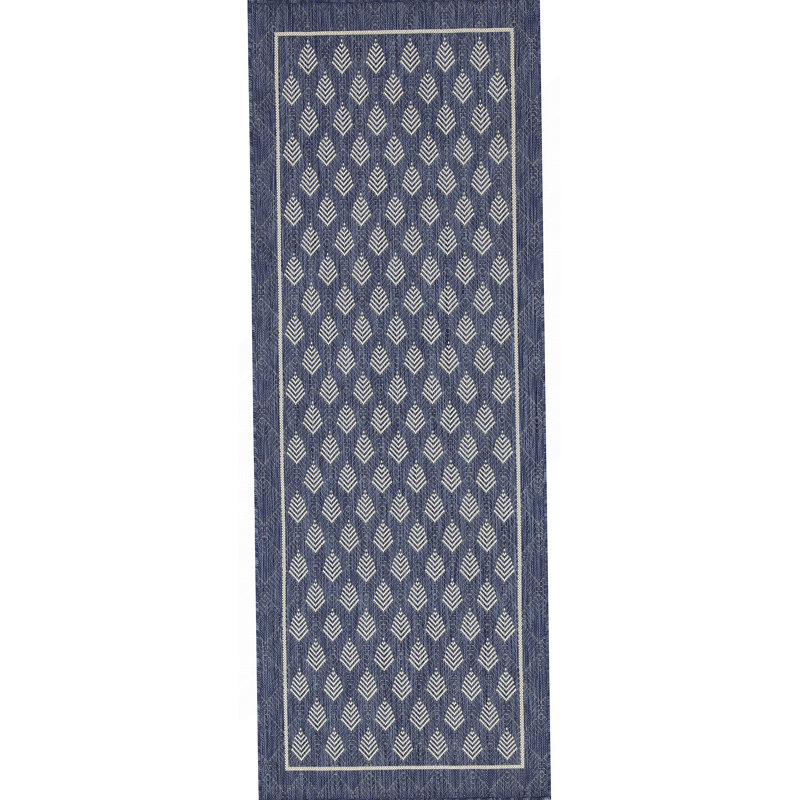 Tapis intérieur / extérieur bleu Sunshine, Tapis de couloir 2 pi 7 po x 7 pi 3 po