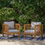 Solid Wood 2 - Person Patio Conversation Set with Cushions