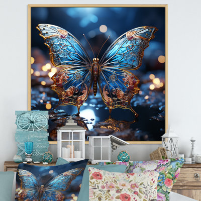 «Butterfly Watery Blues» sur toile