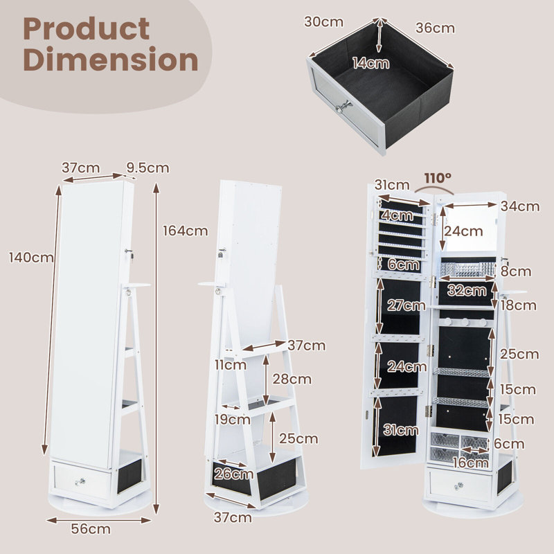 Freestanding Jewelry Armoire