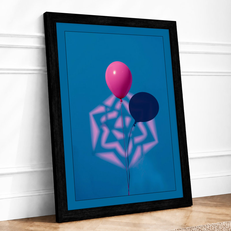 Balloons and Web Modern - Framed Print, Black, A3 - 42.0 x 29.7 cm
