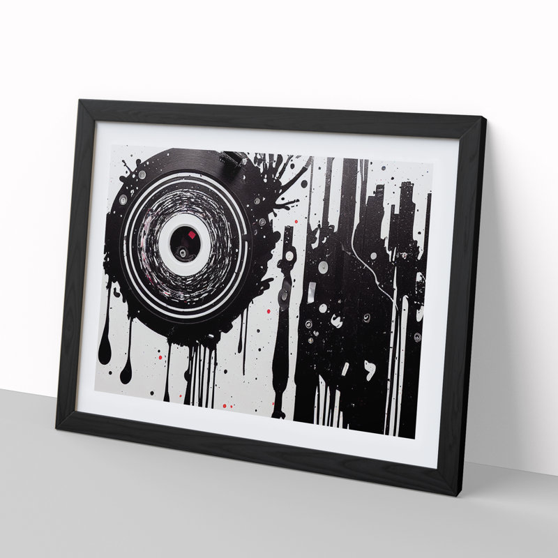 Evolving Cassette Tape Abstract - Framed Print, Black, 34cm H x 46cm W x 2cm D