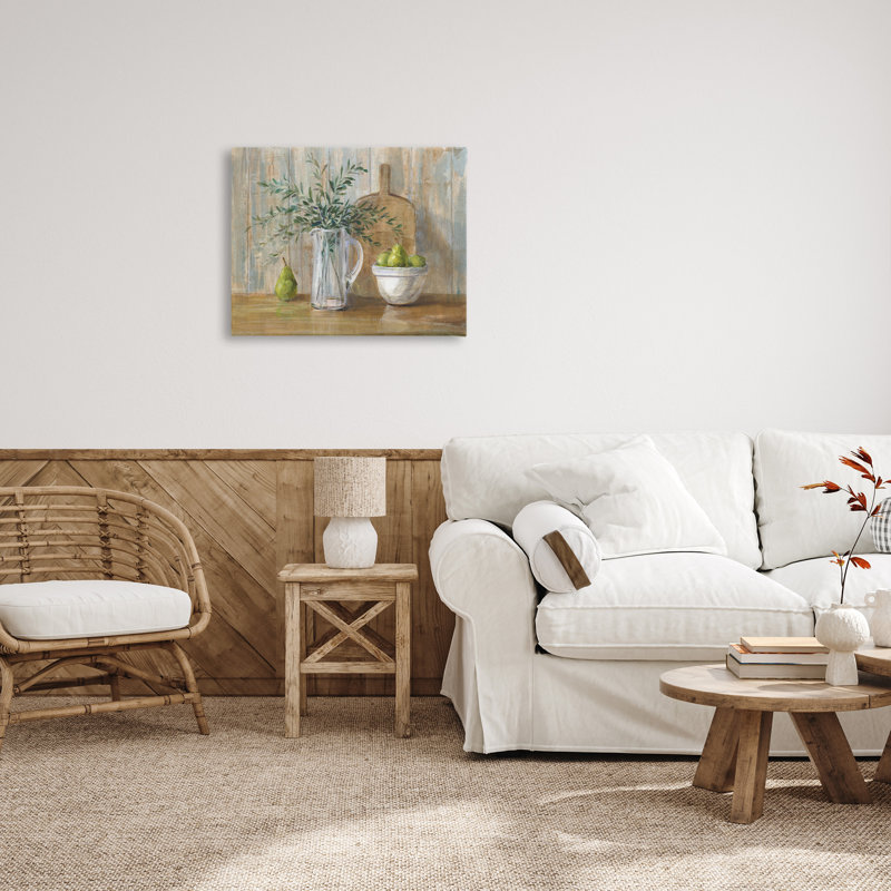 «Rustic Pears Still Life», art mural sur toile par Danhui Nai, H 24 po x l 30 po x P 1,5 po