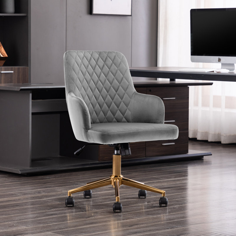 Velvet Task Chair, Grey