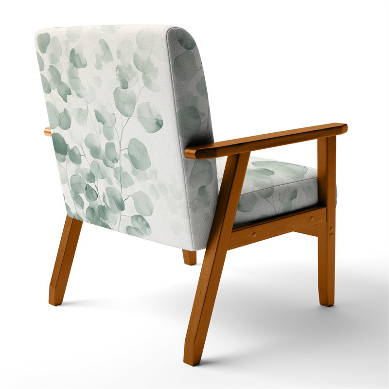 Chaise rembourrée Leaves - Minimal Leaves Beauty Calming I, Accoudoirs carrés bruns