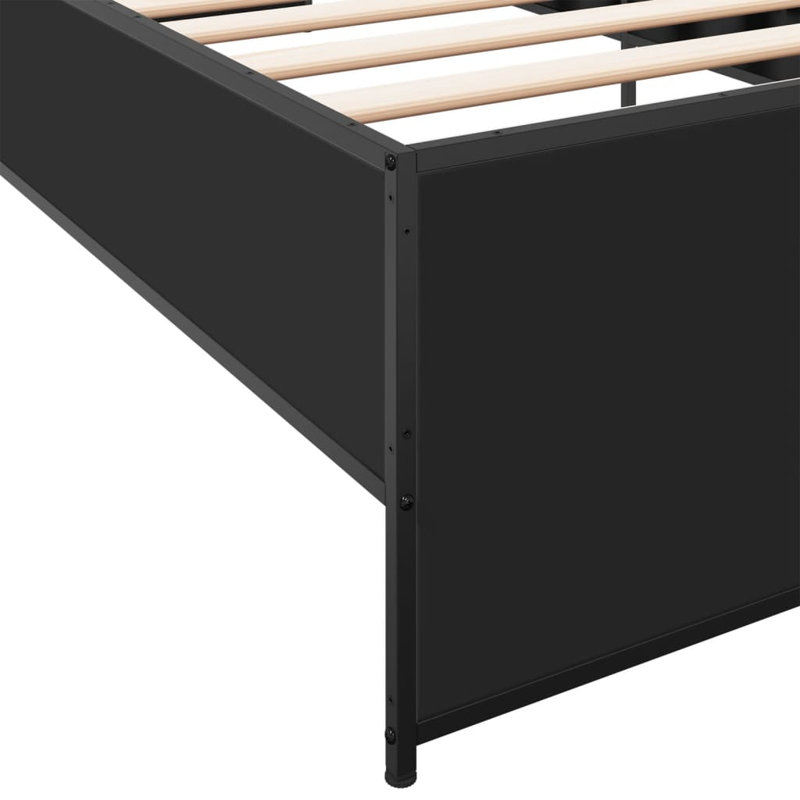 Vidaxl Bed Frame And Metal, Black, Single (3')