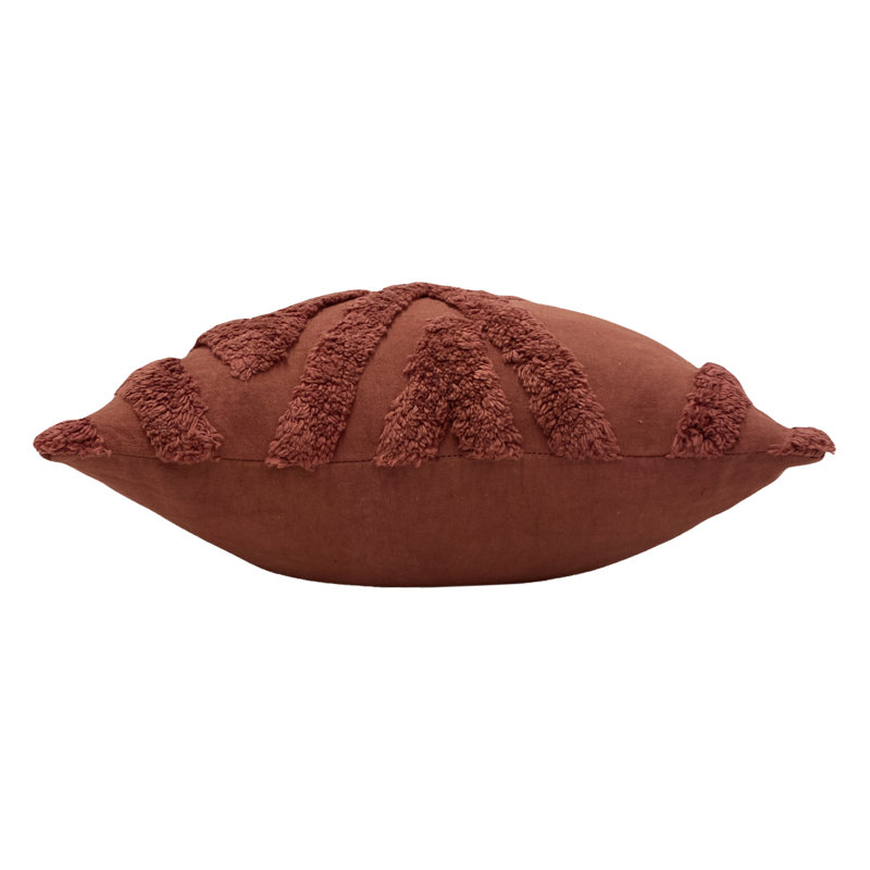 Geometric Square Cushion, Red, Feather