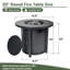 Élégante table de foyer au gaz propane, acier rond de 50 000 BTU pour le patio extérieur - noir-835281759
