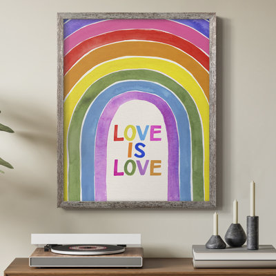 «Love Loudly Collection B», reproduction encadrée - bois massif