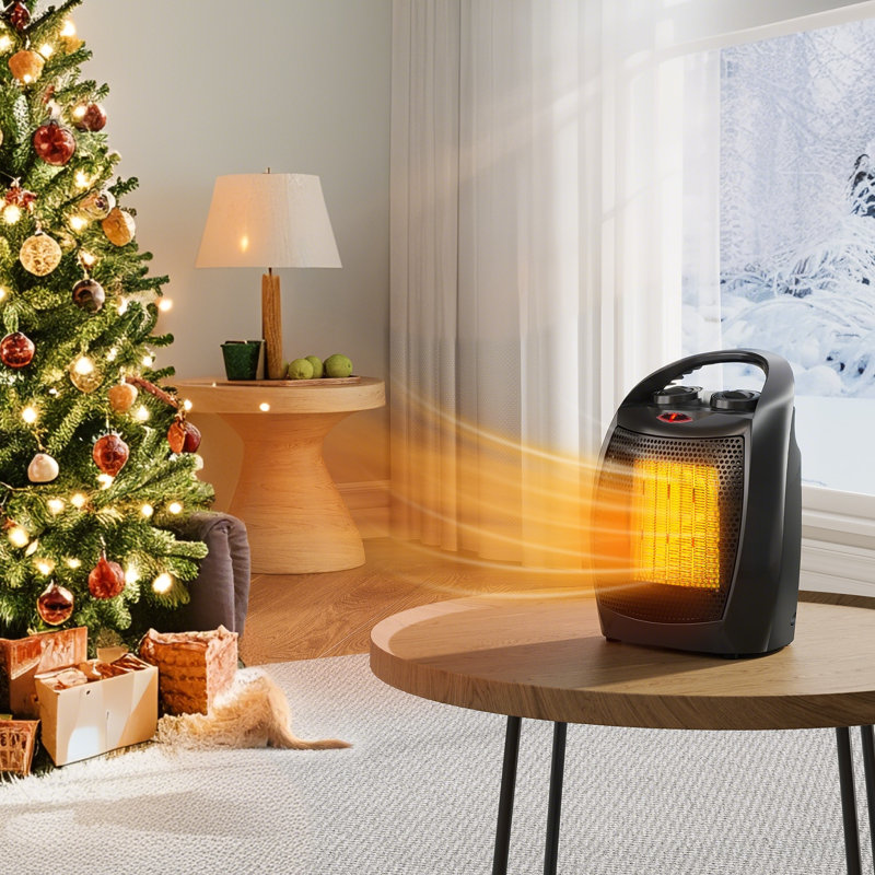 Blue Elephant 4000 BTU Compact Space Heater with Adjustable Thermostat, Black