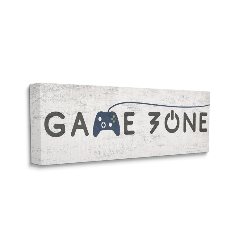«Game Zone», vidéo de jeu vidéo, contrôleur bleu rustique, art numérique sur estampe numérique par Daphne Polselli