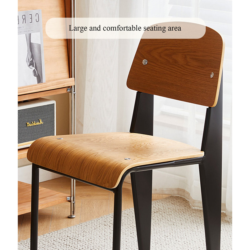 Creamy Small Household Backrest Stool, Brown/Black