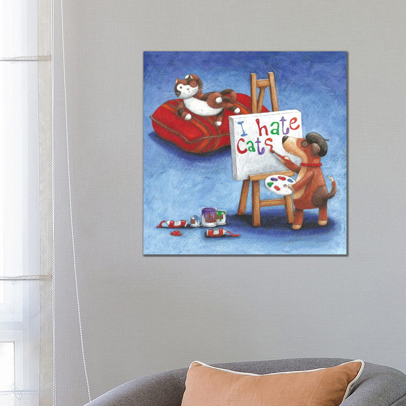 I Hate Cats by Peter Adderley - Wrapped Canvas Gallery-Wrapped Canvas Giclée, 66.04 cm H x 66.04 cm W x 1.91 cm D