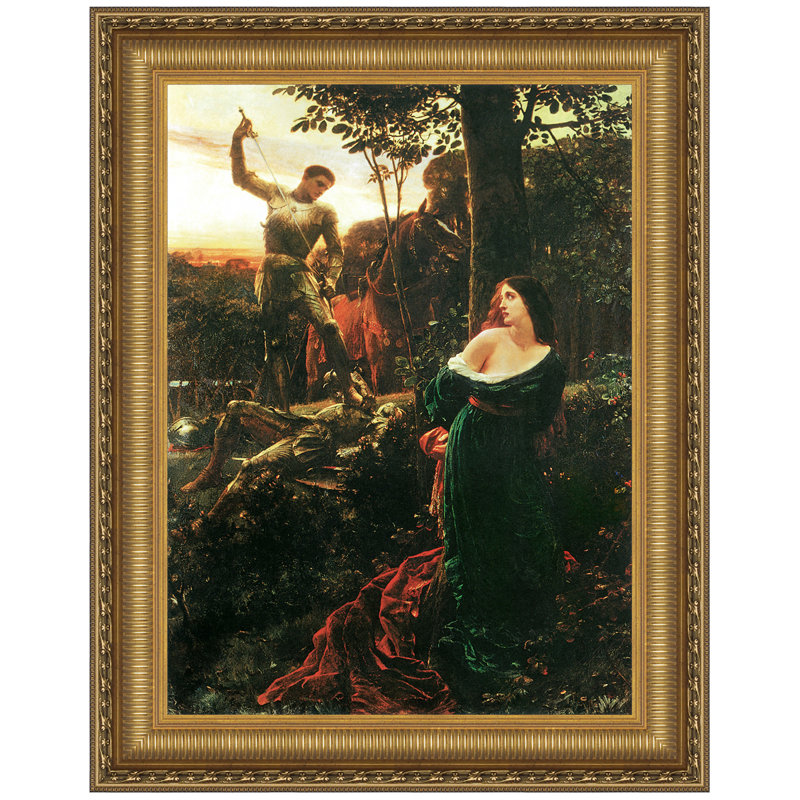 «Chivalry, 1885» par Frank Bernard Dicksee, reproduction d'art sur toile, H 17,25 po x l 14,75 po x P 1,875 po