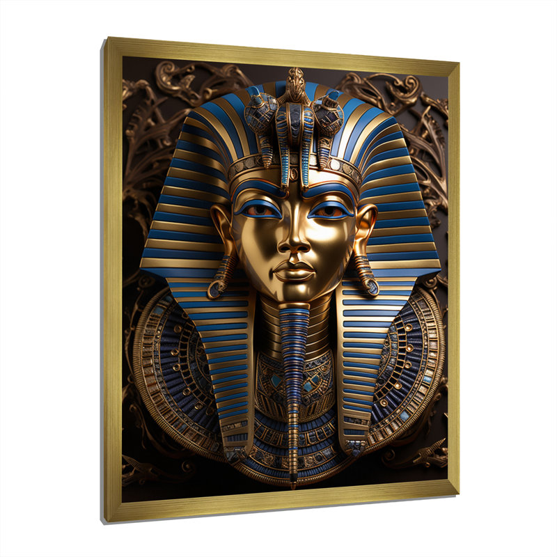 Égypte, pharaons royaux - Art mural égyptien, Cadre doré simple, H 32 po x l 16 po x P 1 po