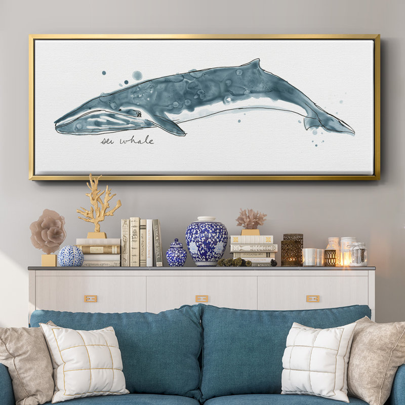 Whale I- Framed Canvas
