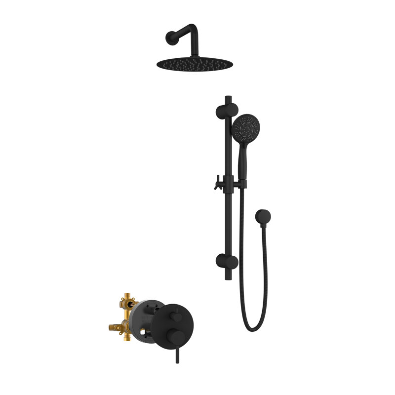 Pomme de douche à pluie 10 po Refuge, 2.5, Noir mat