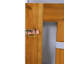 Ensemble de conversation modulaire d'extérieur en bois pour patio 5 pièces avec coussins, finition naturelle et coussins gris