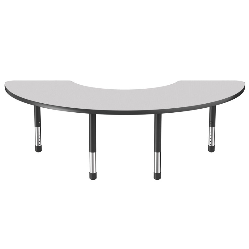 Table d'activité thermofusionnée 36 "x 72" avec pieds épais réglables - gris / noir, Gris/noir