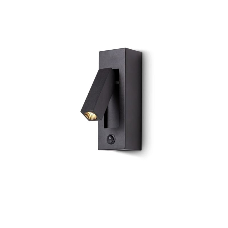 UltraBeam 3 Watt LED Wall Mounted Adjustable Bedroom Reading Lamp, Matte Black