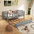 Wood Daybed With Trundle And Fence Guardrails-1165395015-1165395014