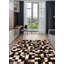 Tapis brun foncé en cuir de vache fait à la main Larocco-772079263