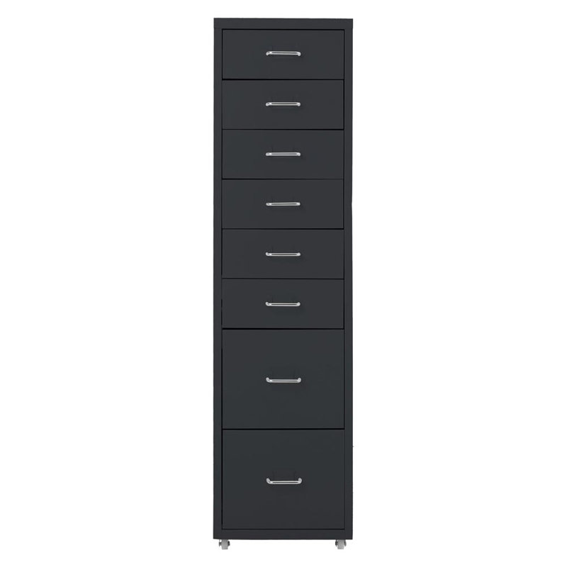 Eumeka 28cm Wide 8 -Drawer File Cabinet, Black