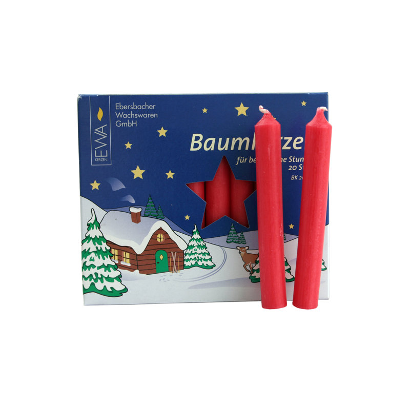 Bougie effilée déévasée de paraffine, Très grande bougie (boîte de 4), Rouge