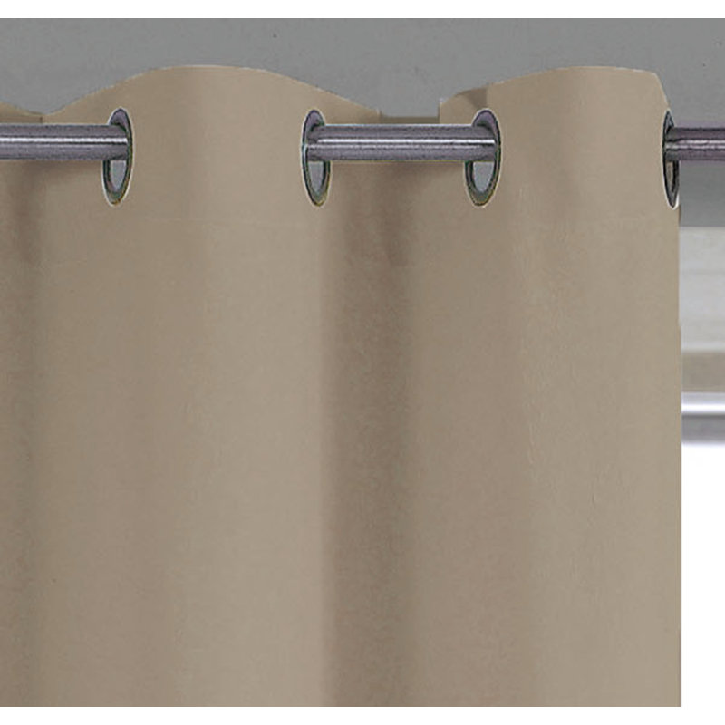 Panneau de rideau simple semi-transparent Simoes, Brun clair