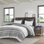 Ensemble d'édredon 100% coton 3 pièces Mila Grey avec capitonnage en chenille