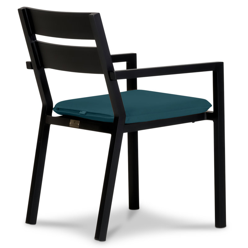 Pacifica Dining Arm Chair - White - Canvas Flax, Black, Canvas Natural Sunbrella® Canvas
