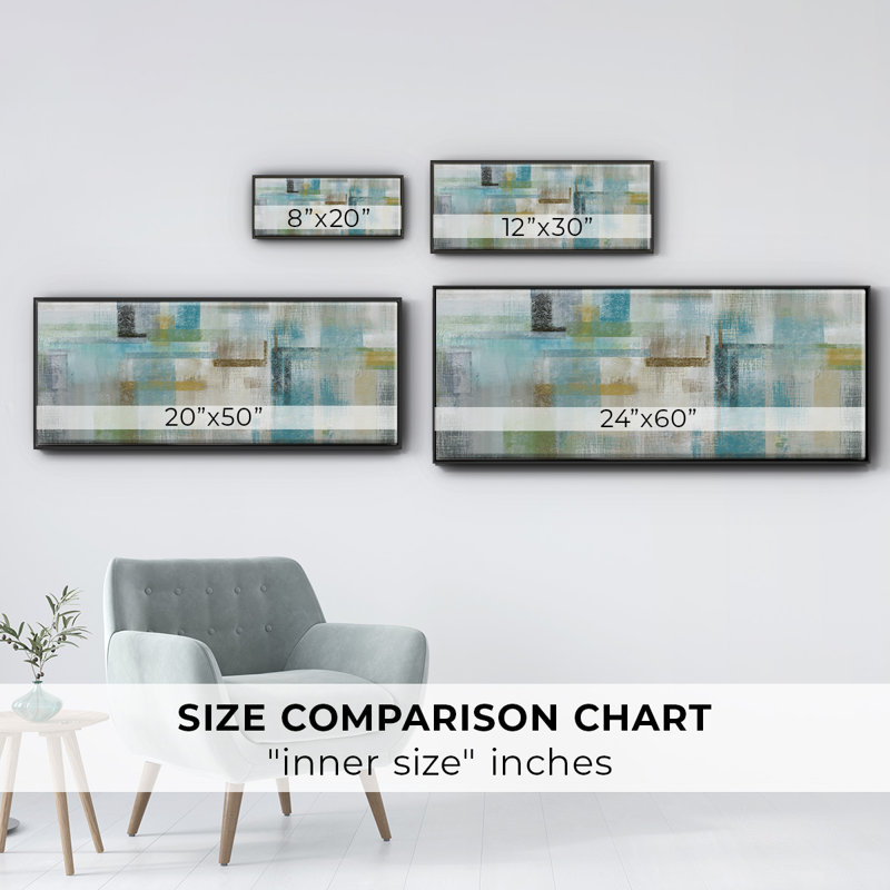 Bits and Pieces- Framed Canvas, 24" H x 60" W