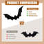 72 Pcs Halloween Bat Decorations - 4 Sizes Black 3D Acrylic Bats Wall Stickers with Template, Reusable Scary Bats for Windows, Walls, Party Decor Indoor Outdoor