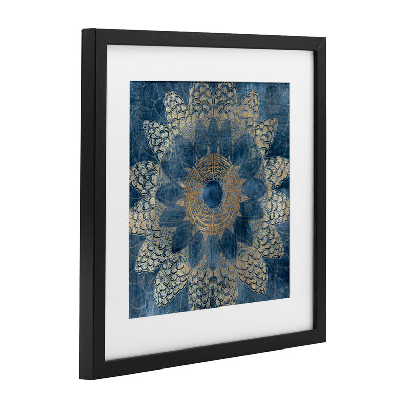 «Bohemian Waves Mandala», reproduction encadrée sous verre, conception de Jacob Q, H 13 po x l 13 po, Cadre noir minuit