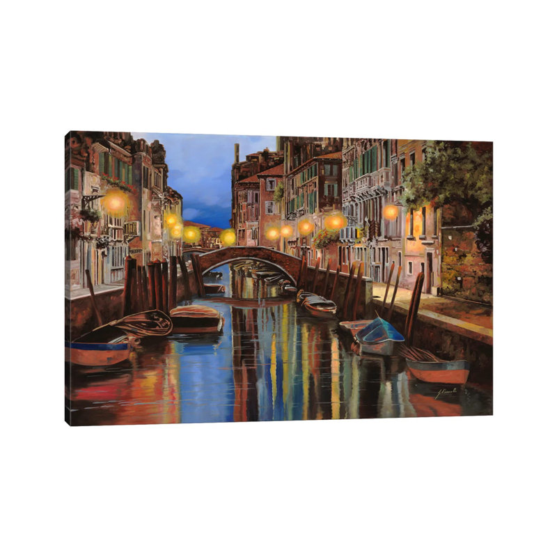 Alba a Venezia par Guido Borelli - reproduction d'art, H 40 po x l 60 po x 1,5 po, Toile tendue