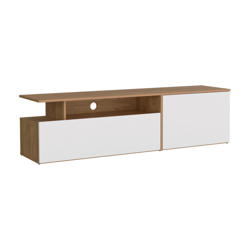 Meuble télé 60 po, 2 portes, 4 tablettes